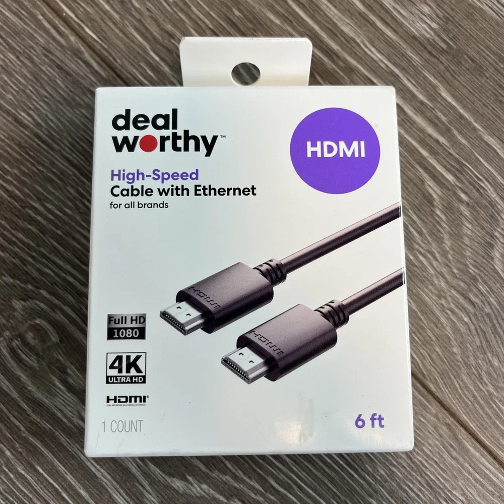 dealworthy HDMI High Speed Cable with Ethernet Cable - 6 ft